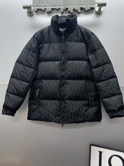 Stand-up collar jacquard Web down jacket&nbsp