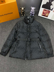 Stand-up collar jacquard Web down jacket&nbsp