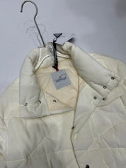 Hooded white corduroy down jacket!