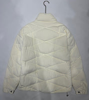 Hooded white corduroy down jacket!